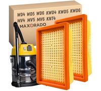 Maxorado Lot de 2 filtres plissés plats pour aspirateur Kärcher WD4 WD5 WD6 MV4 MV5 MV6 2.863-005.0 4410 KFI 4410 KWD4 KWD5 KWD6 KNT4