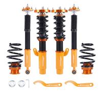 maXpeedingrods 4 Lots de Coilover Combinés Filetés Amortisseur Ajustable pour BMW E46 320i, 323i, 325i, 325xi, 328i, 330i 1998-2006 Kit de Suspension Réglable Amortisseurs - Or