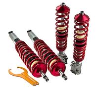 maXpeedingrods 4 Lots de Coilover Combinés Filetés pour VW Corrado Golf MK2 MK3 Jetta II, Kit de Ressorts Amortisseurs Suspension Hauteur Réglable - Rouge