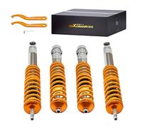 maXpeedingrods 4 Lots de Coilover Kit de Ressorts de Suspension Amortisseurs Combinés Filetés Hauteur Réglable pour VW Corrado Golf MK2 MK3 Jetta II Or