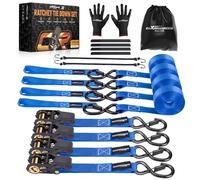 maXpeedingrods 4 x 997 kg Sangles d'arrimage Sangle à Cliquet de 4,5 m Bleu