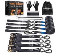 maXpeedingrods 4 x 997 kg Sangles d'arrimage Sangle à Cliquet de 4,5 m Noir