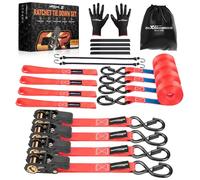 maXpeedingrods 4 x997 kg Sangles d'arrimage Sangle à Cliquet de 4,5 m Rouge