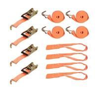 maXpeedingrods 4pièces 2000kg 2.9m Sangle d'arrimage Sangle à cliquet avec Crochet 35mm 2000 daN 2t pour l'arrimage Professionnel