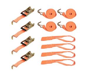 maXpeedingrods 4pièces 2000kg 2.9m Sangle d'arrimage Sangle à cliquet avec Crochet 35mm 2000 daN 2t pour l'arrimage Professionnel