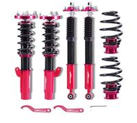 maXpeedingrods Combinés Filetés, Coilover pour BMW Série 3 E46 Touring 316i, 318i, 320i, 323i, 325i, 328i, 328Ci, 330i, M3 Hauteur Réglable - Rouge
