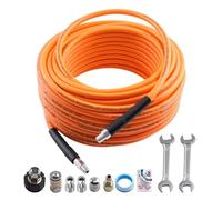maXpeedingrods Kit de tuyau de nettoyage de canalisations universel 30 m - Kit de nettoyage de tuyaux haute pression - Adaptateur d'angle NPT 1/4" pour canalisation, toilettes, égouts, lavage de
