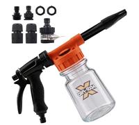 maXpeedingrods Pistolet à mousse de lavage de voiture 1 l + 4 adaptateurs lance à mousse avec rapport de mélange réglable, filetage 3/4" et raccord rapide 6-10 bar pour voiture, tuyau d'arrosage