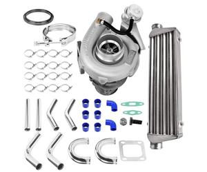 maXpeedingrods T3 Universal Turbo 0,63 A/R et Intercooler + Kit de tuyaux Intercooler 2,5" 64 mm