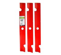 MaxPower 561139B Lot de 3 Lames Robustes pour Coupe Exmark 60", remplace OEM n° 103-6403, 103-6403-S, Rouge