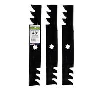 Maxpower 561812XB Set of 3, 3-N-1 Commercial Mulching Blades for 48 in. Cut John Deere Mowers Replaces OEM no. GX21784, GX21786, GY20852