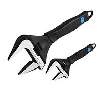 MaxPower Cle a Molette 2 Pièces 150 et 250 mm Clé à Molette Grande Ouverture 34/50 mm Cle Molette Large 6" et 10"- Avec Manche Confortable Antidérapant et Large Mâchoire