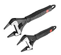 MAXPOWER Clé à molette à mâchoire fine, lot de 2 clés réglables à large ouverture, clés réglables de 15,2 cm et 25,4 cm, mâchoire fine, poignée souple