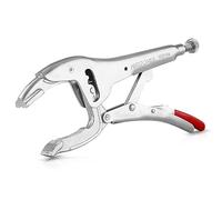 MAXPOWER Pince à etau avec mâchoire de Grand ouverture 100mm，Pince-étau à cran avec bec long déchiqueté avec profondeur de la pince 70mm, Pince-étau pour contenir du bois, du fer et du verre