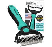 Maxpower Planet Brosse à cheveux - Double face - Râteau démêlant sous-poil pour chiens et chats - Brosse de toilettage extra large pour chien, réduit la perte de poils de 95%, turquoise