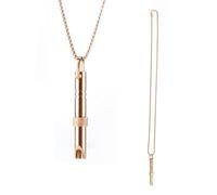 MAXQUU 1 collier sifflet en acier inoxydable pour la méditation, la relaxation, le stress, sifflet, la respiration profonde (doré), Acier inoxydable