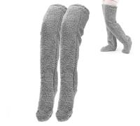 MAXQUU 1 paire de chaussettes hautes chaudes en peluche, longues chaussettes d'automne et d'hiver, chaussettes de sommeil confortables, chaussettes en peluche résistantes au froid, chaussettes