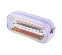 MAXQUU 1 trousse à crayons violette, poche pratique à fermeture éclair, sac de papeterie en maille, trousse à crayons de grande capacité, trousse de maquillage en maille transparente, trousse à