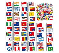 MAXQUU 102 Feuilles d'Autocollants Drapeau du Monde, Bagages, Drapeaux, Carte du Monde - Imperméables pour Ordinateurs, Skateboards