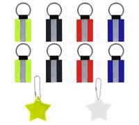 MAXQUU 8 pendentifs réfléchissants et 2 pendentifs étoiles avec bande réfléchissante, réflecteur, réflecteur de sac à dos, pendentif miroir de sac à bandoulière et pendentif réfléchissant pour enfant.