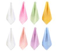 MAXQUU 8 petits chiffons carrés en fibre pour le visage, le retrait du maquillage et le nettoyage, convient pour les personnes âgées et les enfants, 25 x 25