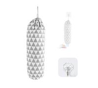 MAXQUU L'organisateur de cuisine est livré avec 1 crochet pour ranger des sacs en plastique, un organisateur mural, un sac de transport portable et un sac de rangement pour la maison, gris, 55 x 23 cm