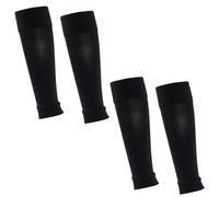 MAXQUU Lot de 2 paires de chaussettes de football noires de 40 cm pour homme, Noir , 40-50