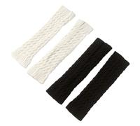 MAXQUU Lot de 2 paires de chaussettes tricotées pour femme, chauffe-jambes tricotées, adaptées pour un port quotidien, la danse et le sport, chauffe-jambes chauds et confortables., Blanc., no