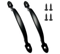 MAXQUU Lot de 2 Poignées de Porte Noires Avec Vis Assorties - Style Rétro Pour Portail, Armoire et Jardin