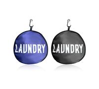 MAXQUU Lot de 2 sacs à linge sales pliables, sac de rangement de voyage pliable, sac à linge de grande capacité, sac à linge avec cordon de serrage pour ranger vêtements et jouets (noir, bleu)