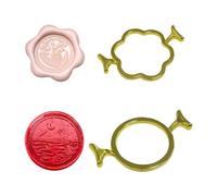 MAXQUU Lot de 2 sceaux de cire en métal - Forme ronde en forme de fleur de prunier - Moule à sceau de cire - Moule à cacheter pour enveloppe de carte de vœux