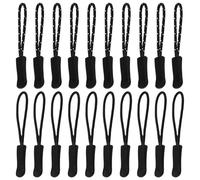 MAXQUU Lot de 20 cordons de fermeture éclair pour fermeture éclair, étiquettes de fermeture éclair, tirettes de rechange pour veste (noir)