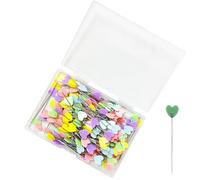 MAXQUU Lot de 200 épingles à coudre en forme de cœur - Longues épingles de positionnement - Épingles droites colorées - Pour couture DIY