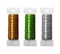 MAXQUU Lot de 3 rouleaux de fil de bricolage coloré, 0,3 mm x 50 m, fil de bricolage, fil pour bijoux, enroulement de fil, fil doré, fil doré pour bricolage, fil de bricolage à fleurs