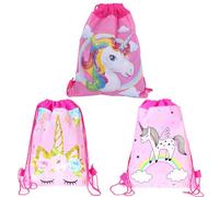 MAXQUU Lot de 3 sacs à dos étanches pour enfants - Pour le camping - Rose clair, blanc et rose, 34 x 27 cm, blanc et rose pâle, 34 x 27 cm, Blanc et rose pâle, 34 * 27 cm