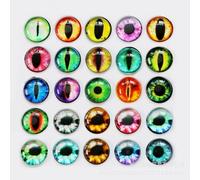 MAXQUU Lot de 40 grands yeux artificiels en verre, cache-yeux colorés pour Halloween, yeux artificiels en poupée d'argile, cache-yeux en pierre précieuse pour bricolage, yeux artificiels pour la