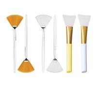 MAXQUU Lot de 6 pinceaux pour masque facial, brosse à buse de masque facial, pinceau éventail avec surface douce, pinceau de masque en silicone, outils de beauté du visage