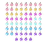 MAXQUU Lot de 60 Pendentifs en Verre Transparent - Accessoires de Bijoux Artisanaux pour Collier DIY et Boucles d'Oreilles - Boules de Verre Coloré