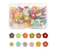 MAXQUU Lot de 60 punaises décoratives en forme de fleur, pour pouce, pour tableau d'affichage, multicolores, convient pour les tableaux en liège (12 couleurs)