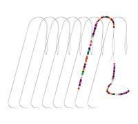 MAXQUU Lot de 8 aiguilles à perles incurvées avec chas de 13 cm - Aiguille incurvée en acier inoxydable - Pour perles - Fabrication artisanale - Points principaux