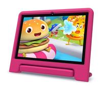 Maxsignage Tablette pour enfants 10", Android 13, 32 Go (extensible jusqu'à 128 Go), quad-core, WiFi 6, Bth 5.0, contrôle parental préinstallé, espace pour enfants et lien familial (K109A-B, rose, 64