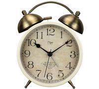 Maxspace Réveil analogique rétro à quartz silencieux sans tic-tac avec lumière de nuit, petite horloge de bureau pour table de chevet, fonctionne avec piles (blanc)