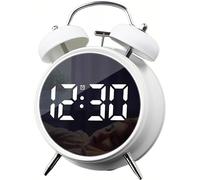 Maxspace Réveil numérique LED à double cloche avec grands chiffres - Rechargeable par USB - Fonctionne avec piles - Réveil fort pour les personnes dormant profondément - Pour enfants et personnes