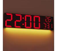 Maxstar 30 "Horloge Murale numérique Extra-Grande avec LED Rouge/Bleu/Blanche,télécommande,gradateur,Double alarmes,minuterie,DST,température,lumière Nocturne pour Le Salon/Bureau/Boutique/Gym