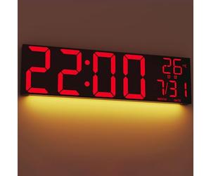 Maxstar 30 "Horloge Murale numérique Extra-Grande avec LED Rouge/Bleu/Blanche,télécommande,gradateur,Double alarmes,minuterie,DST,température,lumière Nocturne pour Le Salon/Bureau/Boutique/Gym