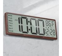 Maxstar Grande Horloge Murale numérique 14,5 Pouces, Grand écran LCD, Fonctionnement sur Piles, Heure d’été Auto, température/Date. Idéale pour Salon, Chambre, Cuisine, Bureau, Cuisine, Bureau.