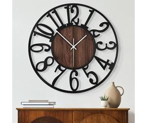 Maxstar Grande Horloge Murale silencieuse sans tic-tac - 34 cm - Chiffres Arabes - Horloge Murale à Quartz - Fonctionnement à Pile - Facile à Lire - pour la Maison, la Cuisine, la Chambre à Coucher,…
