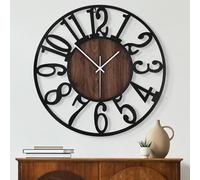 Maxstar Grande Horloge Murale silencieuse sans tic-tac - 40 cm - Chiffres Arabes - Horloge Murale à Quartz - Fonctionnement à Pile - Facile à Lire - pour la Maison, la Cuisine, la Chambre à Coucher,…