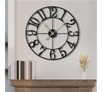 Maxstar Grande Horloge Murale,silencieuse sans tic,tac Chiffres Arabes, Horloge Murale à Quartz, Fonctionnement à Pile, Facile à Lire, pour la Maison, la Cuisine, la Chambre à Coucher 40 cm