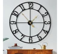 Maxstar Grande Horloge Murale,silencieuse sans tic,tac, Chiffres Arabes, Horloge Murale à Quartz, Fonctionnement à Pile, Facile à Lire, pour la Maison, la Cuisine, la Chambre à Coucher, 80 cm